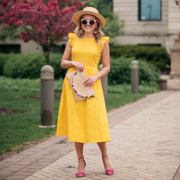 1901 ruffle sleeve dress